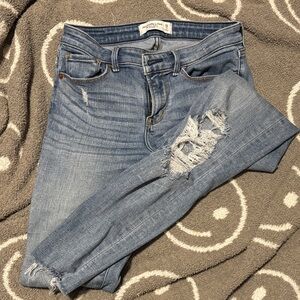 Abercrombie & Fitch Light Blue Distressed Skinny Jeans